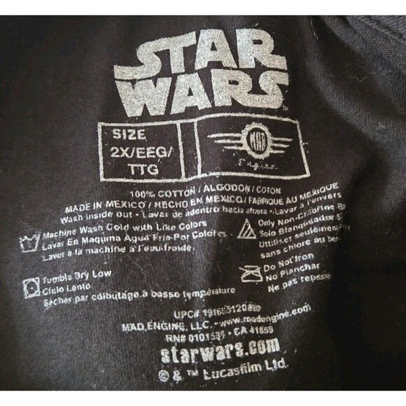 Star Wars Darth Vader Vitruvian Man Graphic Shirt Mens Size 2X XXL Black Beige - Picture 8 of 11